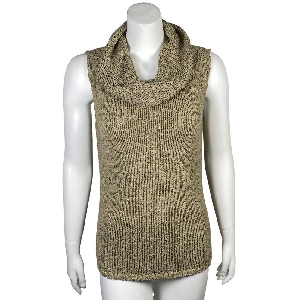 White House Black Market Sleeveless Cowl Neck Knit Sweater Womens SIze L